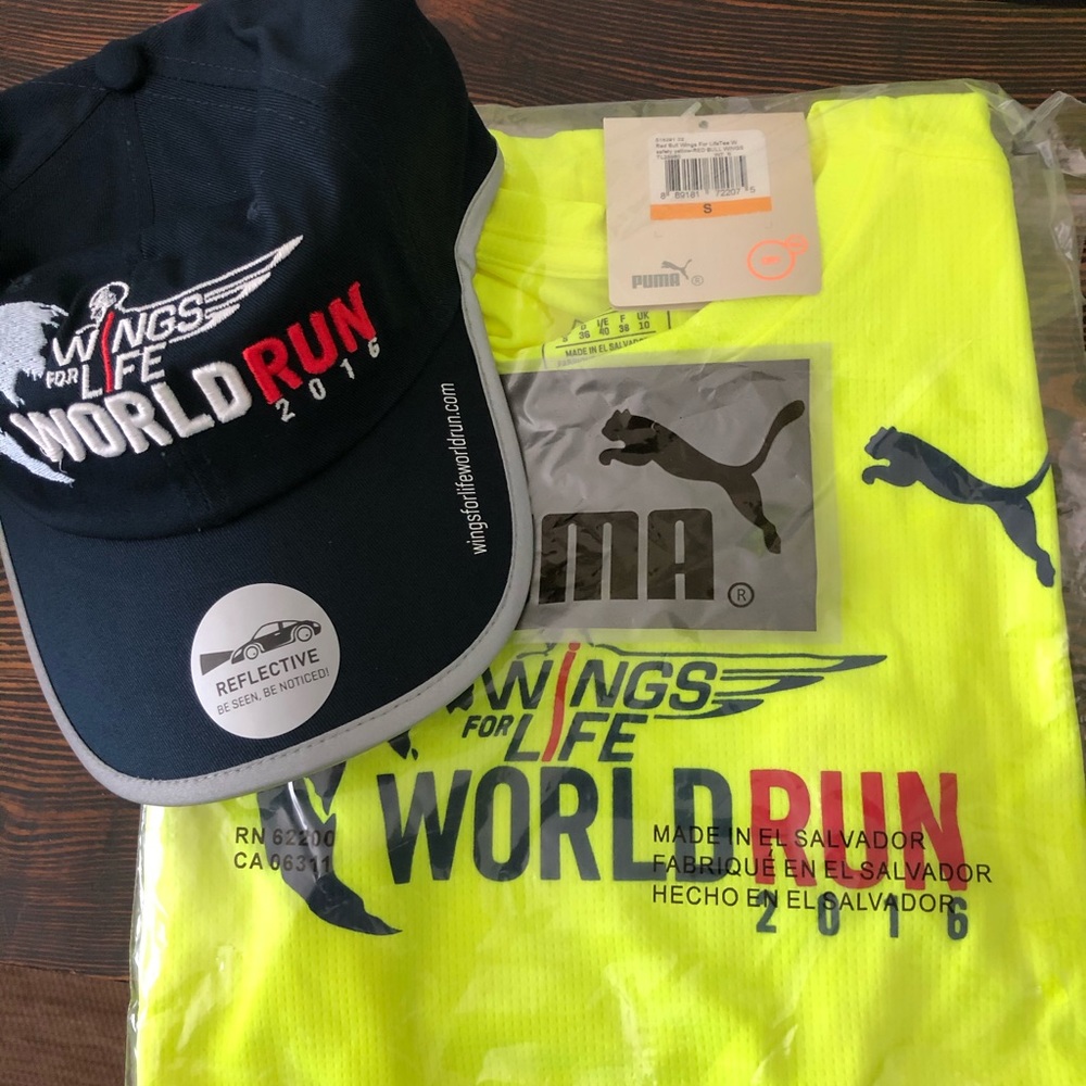 RedBull World Run 2016 Puma Shirt and Hat Bonus Extra Shirt and Hat FREE 2 4 1!!